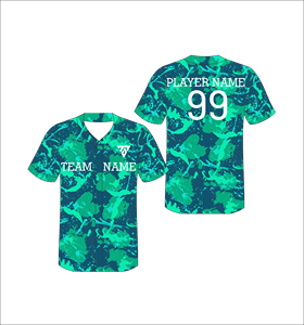 เสื้อเบสบอลสีเขียวแบบซับลิเมชั่นสั่งทำพิเศษ คอวี แขนสั้น สำหรับผู้ใหญ่ 男女  ซับเหงื่อได้ดี ใช้ได้ทุกฤดู ลายพราง - Product Image 1
