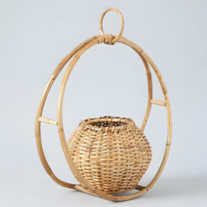 Pot à plantes artisanal en rotin, support pour fleurs et plantes, pot d'extérieur, prix bas, jardinières suspendues - Product Image 5