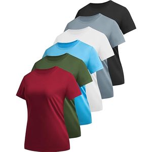 เสื้อยืดผ้าฝ้าย 100% ขายส่ง เสื้อยืดผู้หญิงสีพื้น สำหรับออกกำลังกาย ฟิตเนส ใส่สบาย ระบายอากาศได้ดี น้ำหนักเบา ทรงปกติ แขนสั้น - Product Image 1