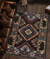 Tapis lavables rustiques occidentaux à poils ras, antidérapants, doux, 4x6 pieds, pour salon, chambre à coucher, chevet