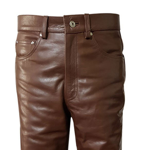 Vêtements d'hiver confortables pour hommes, pantalons en cuir avec logo personnalisé, pantalons de jogging de haute qualité, pantalons en cuir respirants pour hommes, vente en gros - Product Image 4