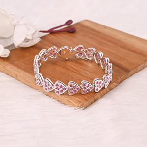 Natural Gemstone Pink Tourmaline <b>Bracelet</b> in 925 Sterling Silver Handmade Luxury Jewelry for Unisex - Product Image 1