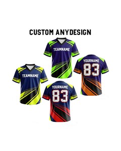 เสื้อฟุตบอลพิมพ์ลายตามสั่ง ชื่อทีมและหมายเลขส่วนตัว คุณภาพสูง เสื้อฟุตบอลอเมริกันสำหรับผู้ชาย - Product Image 3