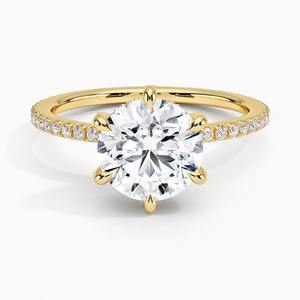 Hermoso Anillo de Oro con Diamantes Brillantes, Anillo de Compromiso Romántico para Mujer, Anillo de Novia para Boda - Product Image 4