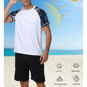 Men Athletic Rash Guard <b>Compression</b> T <b>Shirt</b> Short Sleeve Swim <b>Shirt</b> UV Protection Wholesale Supplier - Product Image 4
