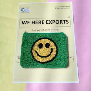 Pochette cosmétique artisanale à perles motif Smiley – Trousse de maquillage en perles de rocaille vertes – Mini sac tendance toutes saisons – Pochette cosmétique verte perlée - Product Image 2