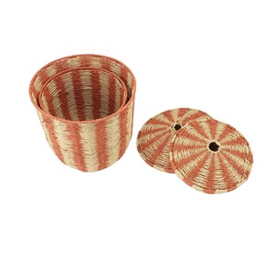 Natural Rattan Storage <b>Basket</b> Circle Shape Hanging Eco-Friendly Folk Art Multi-Purpose Neatening Storage <b>Baskets</b> - Product Image 3