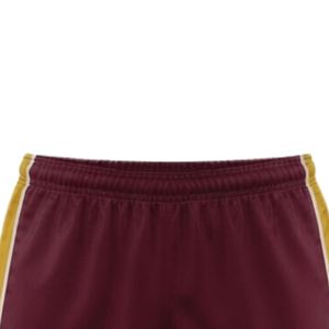 Shorts de lacrosse unisexe bordeaux et or en polyester, coupe athlétique, légers, uniforme sportif, vêtements d'entraînement d'équipe - Product Image 3