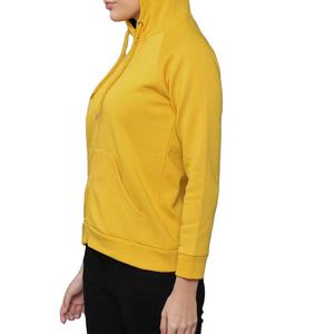 Women Casual Hooded Long-Sleeved Lightweight Sweatshirt <b>Top</b> Autumn Double Zipper 100% Cotton Knitted Front Plain Dyed Quick Dry - Product Image 2