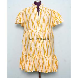 Robe 100% coton à manches courtes pour femmes, conçue pour des sorties simples et élégantes, avec un tissu doux et un style moderne et chic. - Product Image 1