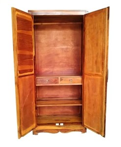 Armoire en bois massif sculpté en 3D avec diamants |   Armoire de chambre à coucher à 2 portes avec étagères |   Exportation de Jodhpur - Product Image 5
