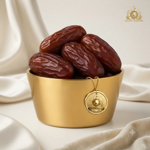 Ensemble de bols à dattes en feuille d'argent, plat de service métallique de luxe, fruits secs biologiques sucrés, collation saine, vente en gros, boîte cadeau premium, alimentaire - Product Image 4