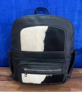 Sac à dos en cuir véritable de vache, unisexe, fait main, design antivol, doublure en polyester, fermeture éclair, capacité 36-55L - Product Image 1