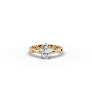 Bague solitaire en diamant de laboratoire taille poire 0,75 carats, clarté VS, style romantique et affirmé pour fiançailles, style hip-hop cluster - Product Image 1