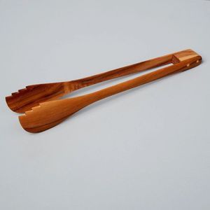 Wooden <b>Tongs</b> For Kitchen Cooking And <b>Serving</b> Made With Durable Natural Wood Material Comfortable Grip And Smooth Finish - Product Image 3