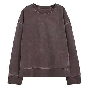 เสื้อสเวตเชิ้ตผู้ชายแบบกำหนดเอง ผ้าฝ้าย 100% สำหรับฤดูหนาว แขนยาว ผ้าฟลีซหนา ไม่มีลาย - Product Image 6