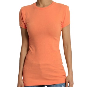 Phụ Nữ Của Mùa Hè Mỏng Phù Hợp Với Bông T-Shirts Tùy Chỉnh Thiết Kế Với Sâu Cổ Và Dài Tay Áo Mềm Hoạt Động Mặc Thấp Moq Bán Buôn - Product Image 1