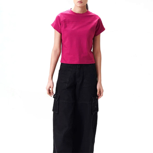 Camisetas de color rosa oscuro recién llegadas para adultos, talla grande, transpirables, antiencogimiento, estilo urbano, camiseta de verano para mujer - Product Image 3
