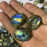 RIDA CREATIONS Cabochon de Labradorite Naturelle Certifiée IGI, Effet Arc-en-ciel Multi-Brillances, Changement de Couleur, Pierre Précieuse en Vrac de Haute Qualité