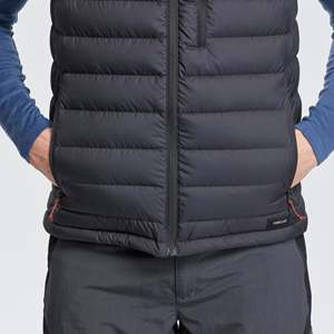 Chaleco Acolchado Negro para Hombre, Cuello Alto, Cierre de Cremallera, Cortavientos, Ropa de Invierno Informal, Corte Regular, Color Sólido, Fibra de Poliéster - Product Image 5