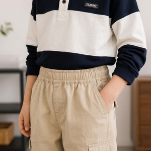Pantalons longs pour garçons à la mode, tissu tissé en coton et élasthanne, respirant, durable, vêtements pour enfants - Product Image 2