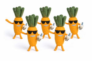Felt & Yarn Handmade Wool Carrot Toy with Green <b>Top</b> for <b>Easter</b> Decorations and Child Play - Product Image 5