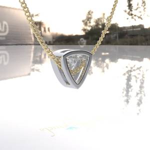 Trillion Cut Moissanite 1.2CT <b>Solid</b> 14K <b>Gold</b> Christian Luxury Party <b>Pendant</b> Necklace with Rope Chain - Product Image 5