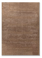 Tapis en laine géométrique moderne personnalisé, tufté à la main, couleur marron, antidérapant, pour la maison, le bureau, les pique-niques, la décoration, le salon
