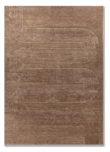 Custom Modern Geometric Wool Rug Hand Tufted brown Color Non-Slip for Home Office Picnic Decor Living - Product Image 2