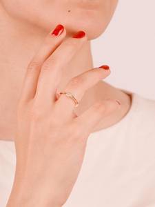 Anillo minimalista solitario con diamante redondo cultivado en laboratorio para mujer, oro sólido de 14k, elegante anillo de una sola piedra, regalo de promesa para ella. - Product Image 5