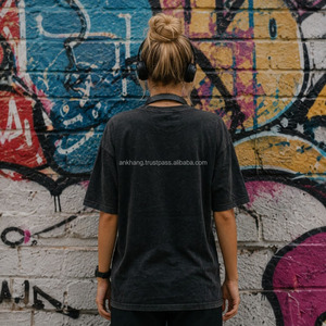เสื้อยืดคอกลมโอเวอร์ไซส์พิมพ์ลายวินเทจสไตล์เรเบลโซลสำหรับผู้หญิง ทรงหลวม แขนสั้น ผ้าเจอร์ซีย์คอตตอน 100% - Product Image 5