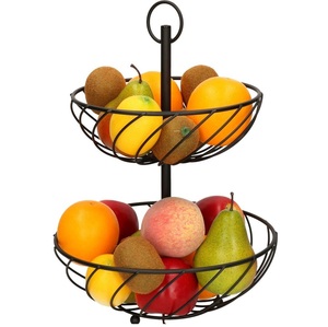 Panier à fruits moderne et durable en fer, idéal pour les foyers souhaitant organiser leurs produits frais et des comptoirs élégants au quotidien - Product Image 1