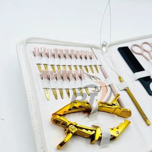 Kit d'outils multifonctionnels pour extensions de cheveux avec ciseaux, peigne, pinces à cheveux rapides, crochet en boucle et aiguilles en C - Product Image 5