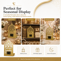Calendario de Cuenta Regresiva para Ramadán en Metal Dorado, Decoración Islámica de Mesa para Eid, Exhibición en el Hogar, Venta al Por Mayor, OEM