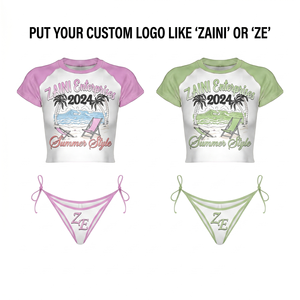 Women Swim Shorts 140 GSM Premium Polyester Quick Dry Purple <b>White</b> Custom Logo Digital Print Hand Embroidery High Waist 2 Piece - Product Image 1