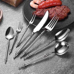 Juego de cubiertos de metal inoxidable de estilo europeo clásico para mesa de cena formal y suministro para hoteles - Product Image 5