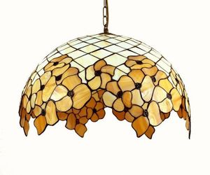 Style Stained Glass <b>Flower</b> Iron Pendant Lamp Handmade <b>Ceiling</b> <b>Light</b> Indoor Modern Home Decor Living Room Diwali Fixture - Product Image 3