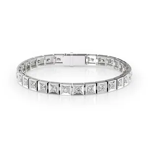 chocolate round lab grown diamond tennis <b>bracelet</b> 14k white gold fancy brown <b>gem</b> <b>stone</b> link chain fine jewelry - Product Image 4