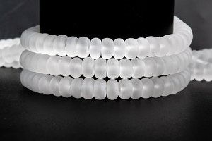 ลูกปัดควอตซ์คริสตัลใสแบบด้านธรรมชาติ เกรดเจมสโตน รูปทรงรอนเดลล์ สำหรับทำเครื่องประดับ DIY สร้อยข้อมือ สร้อยคอ - Product Image 6