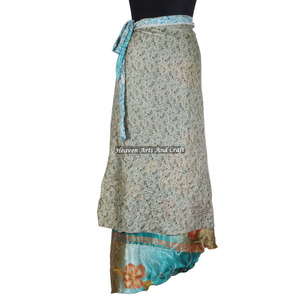 Long <b>Beach</b> Silk Wrap Skirt Wholesale 38 Inch 2 Layer Reversible <b>Magic</b> Silk Saris Wrap Long Skirt Silk Wrap Dress From India - Product Image 2