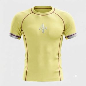 Camiseta de Compresión para Hombre, para Artes Marciales Mixtas (MMA), Transpirable, de Secado Rápido, Material Spandex/Poliéster, Color Amarillo, por RIVIAN ATLANTIC - Product Image 2