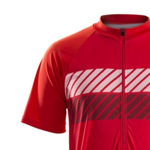 Maillot de Ciclismo Rojo de Manga Corta con Diseño de Rayas Diagonales y Paneles de Malla Transpirable para Bicicleta de Carretera - Product Image 4