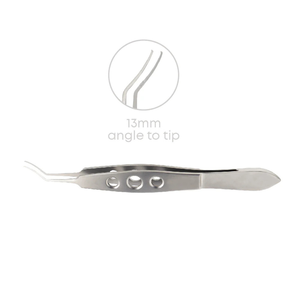 Pinzas Lehner para Capsulorrexis, Curvas, Puntas de Agarre Muy Delicadas, 10.5 cm, Punta Angular de 13 mm, Microcirugía Oftálmica Manual - Product Image 3
