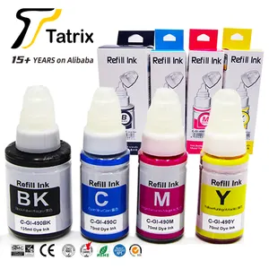 Tatrix impressora gi490 GI-490 gi 490, compatível com garrafa a a base de água, recarga de tinta a granel GI-490 para canon pixma g2411