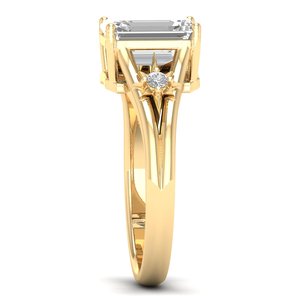 REYES Customized 925 Sterling <b>Silver</b> Engagement <b>Rings</b> 14K 18K Gold 2.56 Carat Radiant Cut Moissanite Wedding Gift Jewelry - Product Image 3