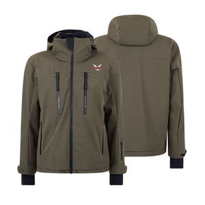 Veste de ski pour homme personnalisée, imperméable 10 000 mm, 100 % polyester, design bicolore, capuche, logo imprimé numérique, fermeture éclair en coton PP - Product Image 1