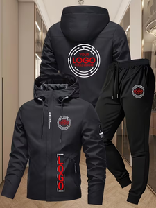 Personalized Customization Desired Picture Custom Trendy Brand Sports Brand LOGO Winter Jacket Sweatpants Set 100% Polyester - Product Image 4