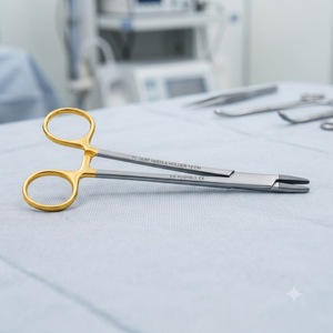 Porte-aiguille Jamso Industries TC Derf 12 cm avec anneau doré, instrument chirurgical en acier inoxydable de qualité allemande - Product Image 5