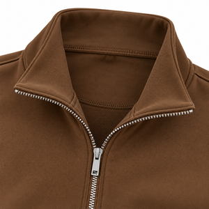 Conjunto Deportivo Personalizado Color Marrón Chocolate para Hombre y Mujer, Chaqueta con Cierre y Pantalones Anchos, Ropa Deportiva Casual al por Mayor - Product Image 5