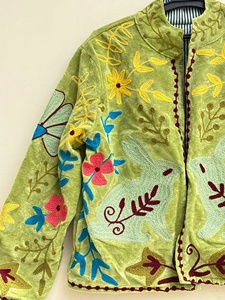 Trendy Top Product Suzani Floral Embroidery Jacket Cropped Hippie <b>Coat</b> Women Winter Warm Outerwear Wholesale Price - Product Image 2